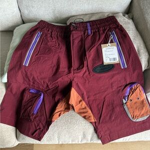 Stylish Burgundy Shorts with Purple Accents
